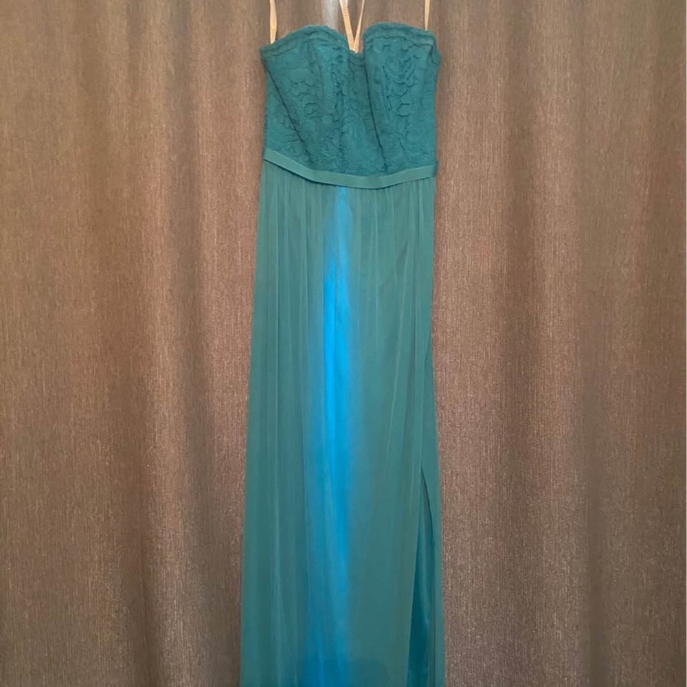 Elegant Teal Strapless Dress